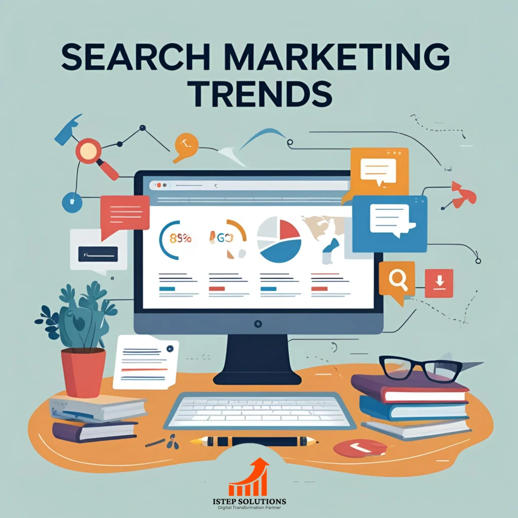 Latest search marketing trends including SEO, voice search, and AI-driven optimization techniques